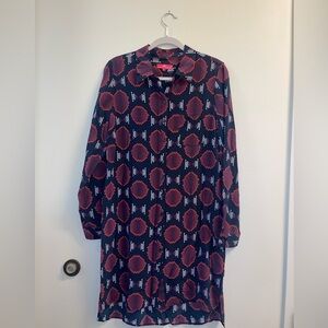 Elaine Turner Women Size L Silk Snake Print Dress Office Party Christmas Holiday